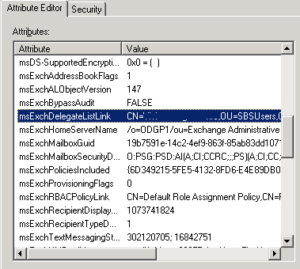 msExchDelegateListLink Attribute auto-mapping