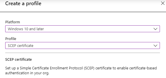 AOVPN User Certificate Intune SCEP
