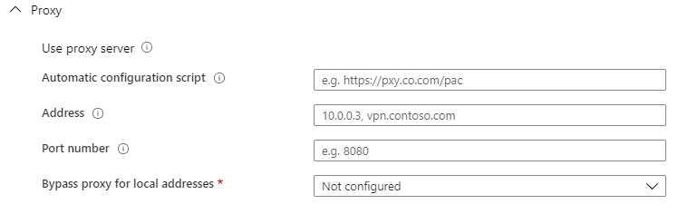 Intune Always On VPN Proxy Settings