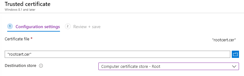 Intune Trusted Root Certificate